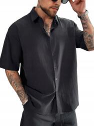 Shein Férfi Fekete Rövid Casual Ing L __L