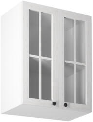 Tempo Kétajtós Felsőszekrény Üveggel G60S, Fehér/Sosna Andersen, Provance