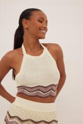 NA-KD Krémszínű Kötött Felső Nyitott Hát Megkötős Aszimmetrikus Na-kd S/m