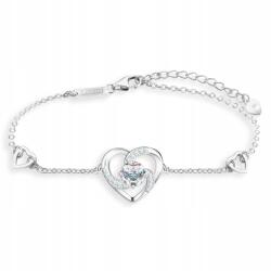 Larezo Ezüst karkötő szív fehér kristály cirkóniával Ezüst 925 (damska branzoletka z białym oczkiem cyrkonie)