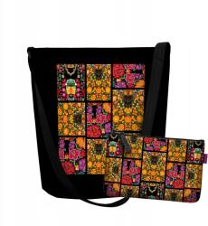 Bertoni szett Funky válltáska Frida Flowers filc kozmetikai táskával (Z FUNKY ANTR. + POCKET FRIDA FLOWERS)