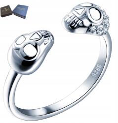 Mennica Świdnicka Gyönyörű Ezüst 925 Állítható Gyűrű Koponya motívummal Ajándék