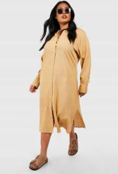 Boohoo KC64107 Boohoo Póló Ruha MIDI Gombokkal Hosszú Ujjú XXL