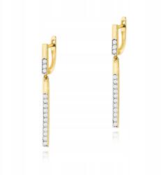 M. Jopek Arany Fülbevaló Gyémánttal Arany 585 2 X 0, 028 Ct Elegáns Gravírozás M. jopek