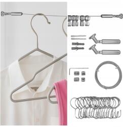 Karpol Zsinóros függönykarnis akasztókkal Zsinór 300 cm acél függönykarnis (5901554608702)