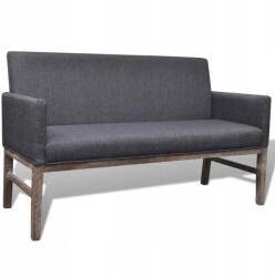 vidaXL szövettel kárpitozott pad, kaucsukfa, sötétszürke (241664)