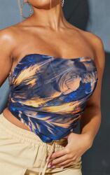 Prettylittlething LC71111 Plt Mintás Felső Merevítővel (10) Xs