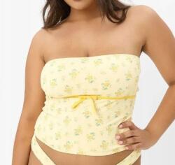 Boohoo Sárga Bikini Felső Virágmintás Masnis Pánt Nélküli Boohoo 42