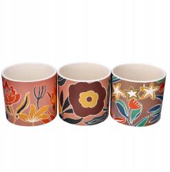 1Control Virágokkal díszített kerek virágtartó 13, 5x13, 5x12cm