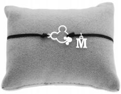 ArtWings Ezüst zsinóros karkötő Mickey Egér Bármilyen Betű Színek 925