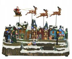 Kaemingk Karácsonyi LED-es Mikulás szánban házikók (Pozytywka LED domek miasteczka)