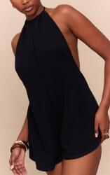 Prettylittlething Rövid Fekete Nyári Overál, Size 40, 95% poliészter