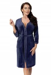 Dorota Női fürdőköpeny Dorota FR-354 indigó velúr cipzáras L (5902135702840)