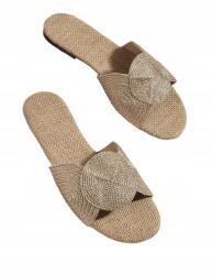 Shein Bézs Fonott Lapos Flip-flop Papucs Casual 37__37 (sW210617680843195)