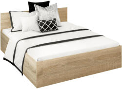 TEMPO KONDELA Ágy Fém Ráccsal és Tárolóhellyel, 160x200, Sonoma Tölgy, Doli - fizz