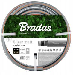 Bradas Kerti Tömlő Vasalt 1/2" 50m 4 Rétegű Bradas Silver Matt Erős Ellenálló (WĄŻ OGRODOWY szary WSM1/250)