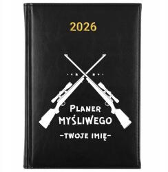 FunnyCase Könyvnaptár 2026 Vadász Tervező Fekete Határidőnapló Ajándék Minták (Kalendarz Czarny PLANER MYŚLIWEGO)