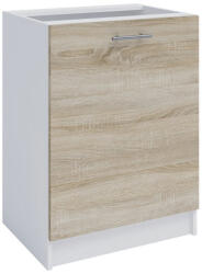 Tempo Alsószekrény, Tölgy Sonoma/Fehér, Balos, Fabiana S - 60