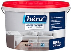 Trilak Héra Belső falfesték, matt fehér, piros tetős oldószer mentes 8 l (00418612)