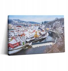 Wallfluent Fotótapéta Fa Kerettel Szoba Panoráma Krumlov Tél 30x20 cm (010030010150000075882)