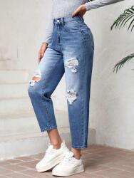 Shein LC24207 Shein Egyenes Szárú Női Farmer Magas Szakadásállóság 30