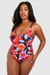 Boohoo CC26114 Boohoo Fürdőruha Dupla Vállpántos Virágos (10) 4XL