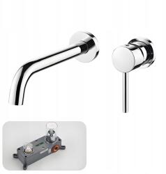 Kludi Fali Mosdó Csaptelep Króm+ Box Ezüst Elegancia Modern (BATERIA UMYWALKOWA ŚCIENNA CHROM+ BOX)