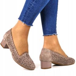 Potocki Barna Khaki Félcipő Potocki Velúr Kivágással (12393 KHAKI)