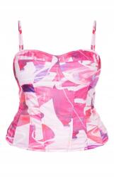 Prettylittlething Rózsaszín Vállpántos Fűzős Felső Klasszikus Sima Prettylittlething 50