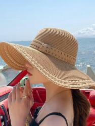 Shein LC42113 Shein Hímzett Boho Szalmakalap (38)