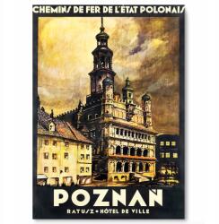  Vintage poszter Poznań Lengyel Városháza 50x70 (Plakat Vintage POZNAŃ do Pokoju Salonu)