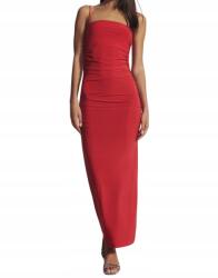 Reserved Drapp Ruha, Size 40, piros, maxi, vállpántokkal