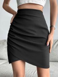 Shein KC24319 Shein Fodros Miniszoknya Magas Derekú (39) L