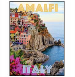  Amalfi Olaszország Vászonkép Utazó poszter A3 (T11 Obraz Plakat Podróżniczy)