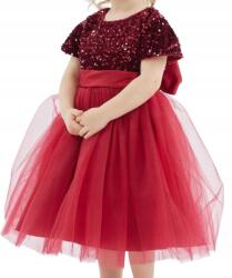  Elisa lány alkalmi ruha, bordó, 116/122