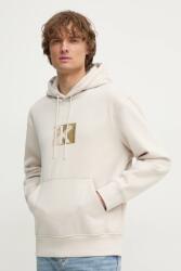 Calvin Klein felső bézs, férfi, nyomott mintás, kapucnis, J30J327118 - bézs XXL