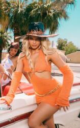 Prettylittlething ruha, mini kötött, kivágású ujjak, Size L