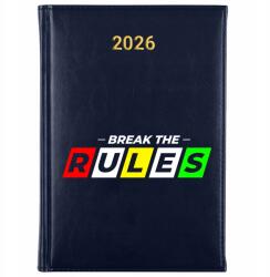 FunnyCase Könyvnaptár 2026 Break The Rules Sötétkék Tervező Ajándék Minták (Kalendarz Granatowy BREAK THE RULES)