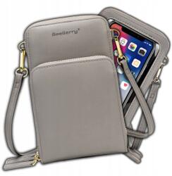 EdiBazzar Női telefontartó táska mini pénztárca postás táska szürke háromrekeszes (5905884069288)