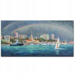 Coloray Vászon falikép Kikötő hajók szivárvány 100x50 cm (010030010010000016913)