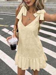 Shein Hímzett Ruha, bézs, Size 36, 100% poliészter