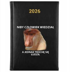 FunnyCase Könyvnaptár 2026 Az Ember Tudta, Hogy Fekete Ajándék Tervező (Kalendarz Czarny NIBY CZŁOWIEK WIEDZIAŁ)