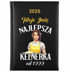 FunnyCase Naptár 2026 A5 Fekete Személyre szabott A Legjobb Pincérnő *Dátum* (Kalendarz Najlepsza Kelnerka Mot Wz)