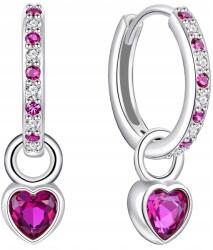 Mennica Bydgoska Ezüst fülbevaló lógó szív ezüst fülbevaló kislány karika (BIŻUTERIA dla Dzieci dziecka córki wnuczki)