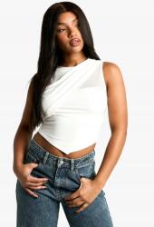 Boohoo Krémszínű Aszimmetrikus Hálós Felső Nyitott Vállakkal Boohoo 42