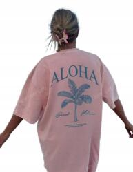 Shein Shien Póló Rózsaszín Casual Kék Nyomott Mintás 36 S__s