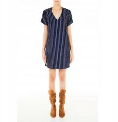 LIU JO Gránátos Színű, Csíkos Ruha, poliészter, Size 38, V-nyakú (392718)