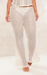 Prettylittlething Texturált Kötött Nadrág, Size 44, 100% poliészter, bézs színű