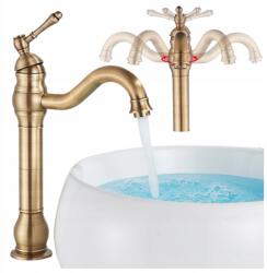 Ari Álló Mosdó Csaptelep Forgatható Kifolyócsővel Pultra Szerelhető Magas Retro Csaptelep (Bateria Umywalkowa Retro 07)
