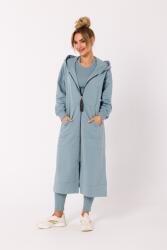 MOE Hosszú Sima Női Cipzáras Kapucnis Pulóver Kék 36/38 S/m